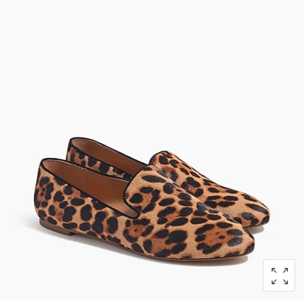 Leopard Calf Hair Loafers J Crew Factory AA525
